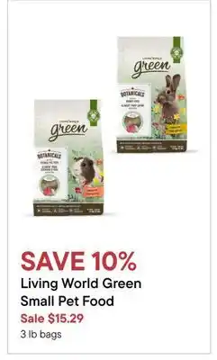 Petvalu Living world green small pet food offer
