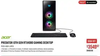 Canex Predator 13th gen rtx4080 gaming desktop offer