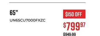 Canex 65 4k smart tv cu7000 series offer