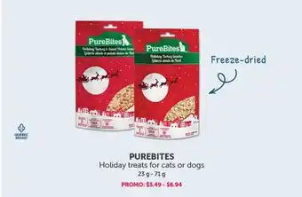 Mondou Purebites holiday treats for cats or dogs offer