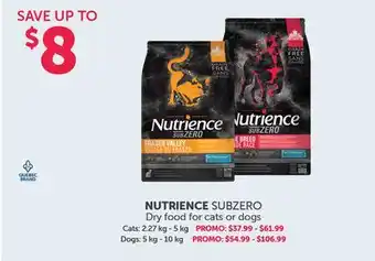 Mondou Nutrience subzero dry food for cats or dogs offer