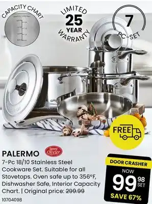 Stokes Palermo 7-pc 18/10 stainless steel cookware set offer
