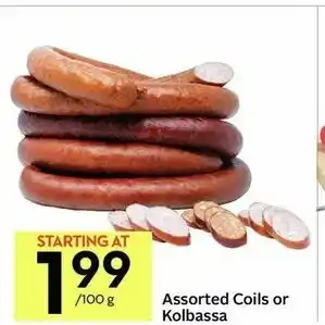 IGA Assorted coils or kolbassa offer