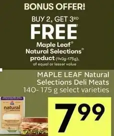 IGA Maple leaf natural selections deli meats offer
