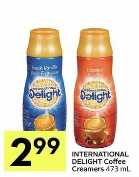 IGA International delight coffee creamers offer