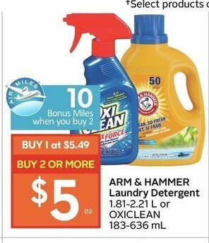 IGA Arm & hammer laundry detergent offer