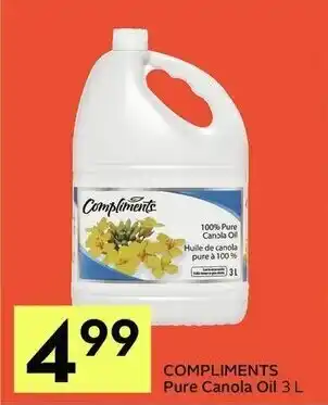 IGA Compliments pure canola oil offer
