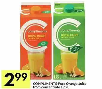 IGA Compliments pure orange juice from concentrate offer