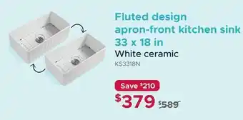 Bath Depot Fluted design apron-front kitchen sink 33 x 18 in offer