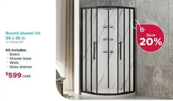 Bath Depot Round shower kit 36 x 36 in offer