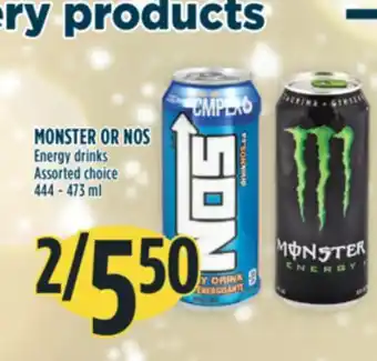 Marché Adonis Monster or nos energy drinks offer