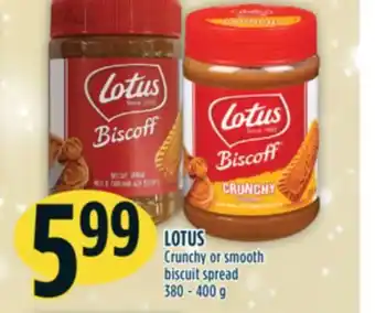 Marché Adonis Lotus crunchy or smooth biscuit spread offer