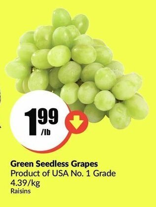 FreshCo Green seedless grapes offer