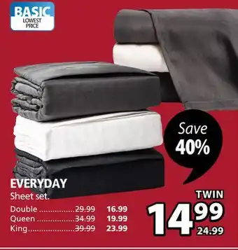 JYSK Everyday sheet set offer