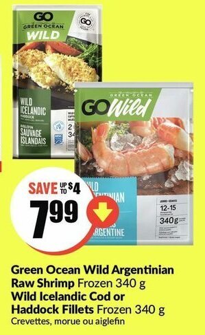 FreshCo Green ocean wild argentinian raw shrimp offer