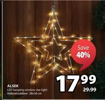 JYSK Alsek led hanging window star light offer