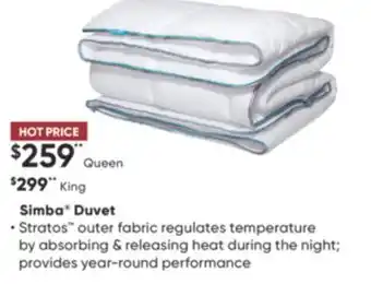 Sleep Country Simba duvet offer