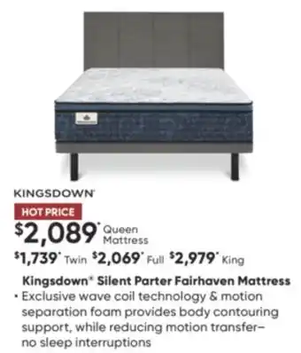 Sleep Country Kingsdown silent parter fairhaven mattress offer