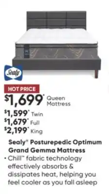 Sleep Country Sealy posturepedic optimum grand gemma mattress offer