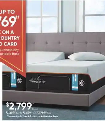 Sleep Country Tempur-pedic ease 4.0 lifestyle adjustable base offer