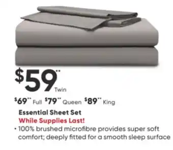 Sleep Country Essential sheet set offer