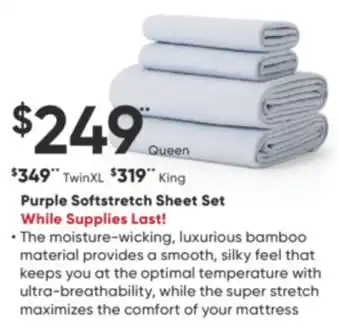 Sleep Country Purple softstretch sheet set offer