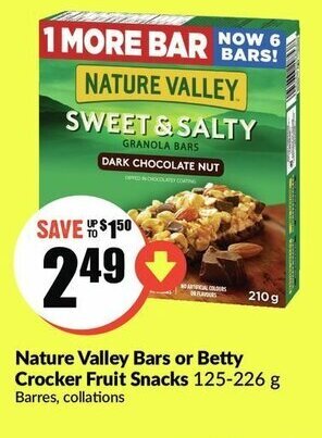 FreshCo Nature valley bars or betty crocker fruit snacks offer