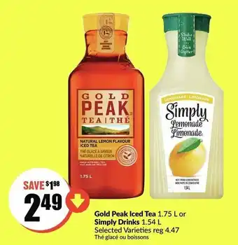 FreshCo Gold peak iced tea simply drinks offer