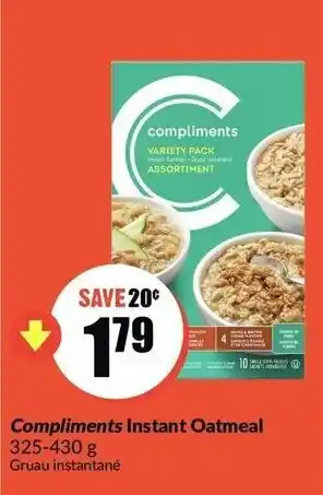 FreshCo Compliments instant oatmeal offer