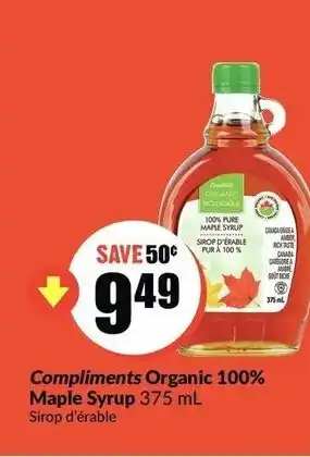 FreshCo Compliments organic 100% maple syrup offer