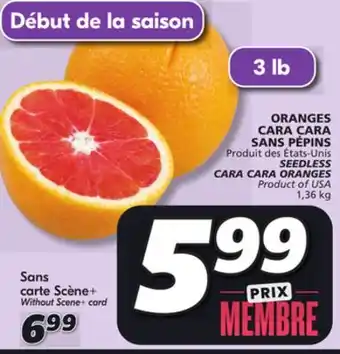 IGA Seedless cara cara oranges offer