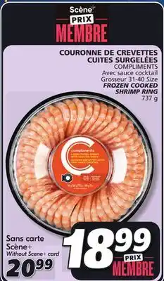 IGA Compliments frozen cooked shrimp ring offer