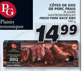 IGA Plaisirs gastronomiques fresh pork back ribs offer