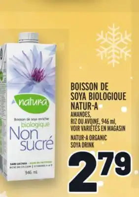 Metro Boisson de soya biologique natur-a | natur-a organic soya drink offer