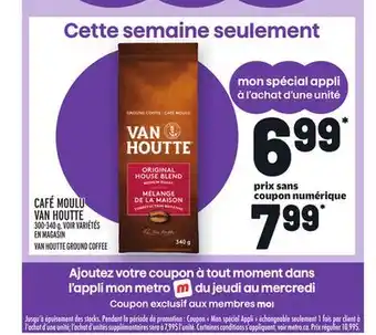 Metro Café moulu van houtte | van houtte ground coffee offer