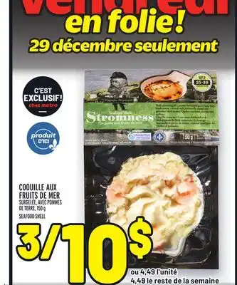 Metro Coquille aux fruits de mer | seafood shell offer