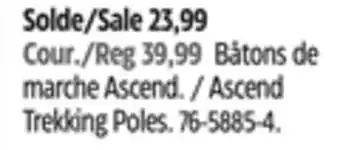 Canadian Tire Outbound ascend trekking poles offer