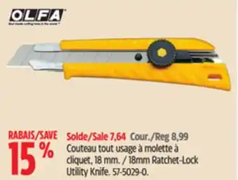 Canadian Tire Olfa 18mm ratchet-lock utility knife offer