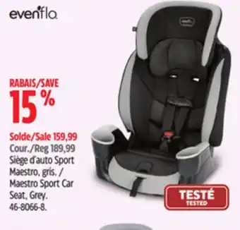 Canadian Tire Evenflo maestro sport car seat offer