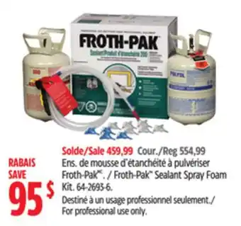 Canadian Tire Froth-pak sealant spray foam kit offer