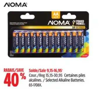 Canadian Tire Noma selected alkaline batteries offer