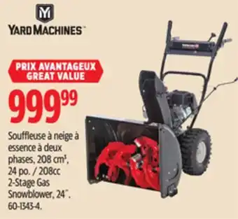 Canadian Tire Yard machines 208cc 2-stage gas snowblower, 24˝ offer