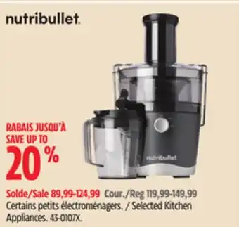 Canadian Tire Nutribullet selected kitchen appliances offer