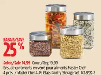 Canadian Tire Master chef 4-pc glass pantry storage set offer