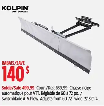 Canadian Tire Kolpin switchblade atv plow offer