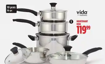 Canadian Tire Vida by paderno stainless-steel cookset offer