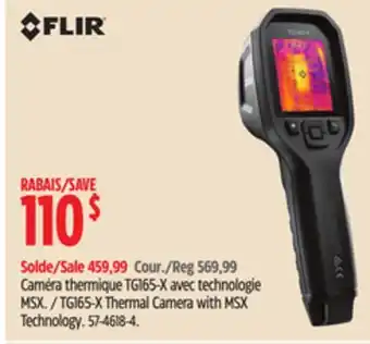 Canadian Tire Flir tg165-x thermal camera with msx technology offer