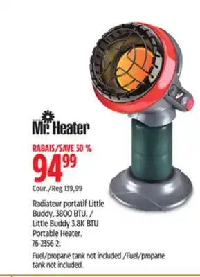 Canadian Tire Mr. heater little buddy 3.8k btu portable heater offer