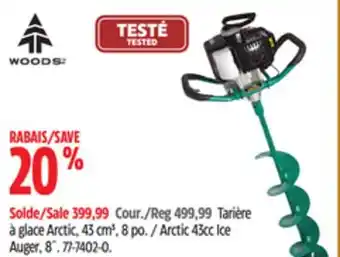 Canadian Tire Woods arctic 43cc ice auger, 8˝ offer