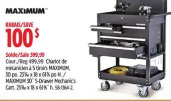 Canadian Tire Maximum 30˝ 5-drawer mechanic's cart offer